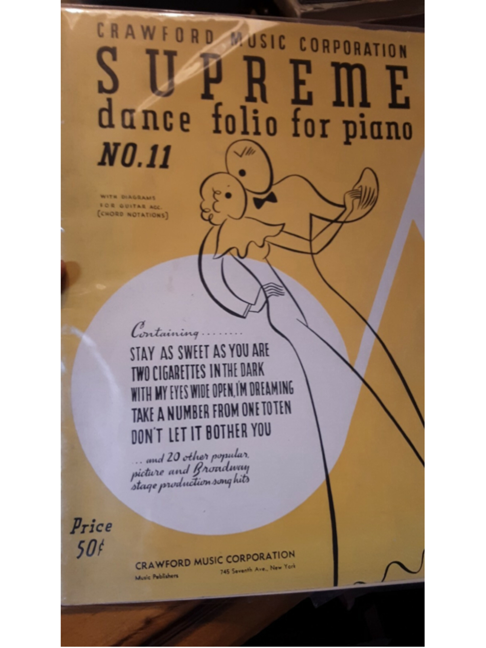 Supreme Dance Folio For Piano No. 11 Music Book sheet music vintage